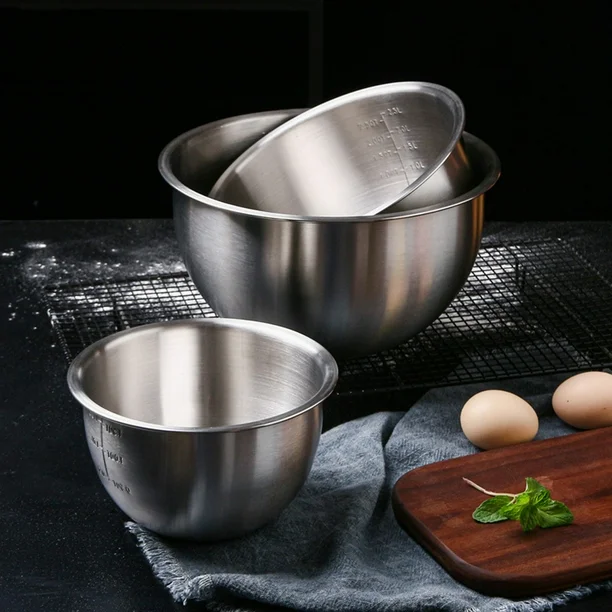 ชามผสมสแตนเลส ทรงลึก กลาง 2.5 ลิตร Stainless Steel Mixing Bowl 2.5 Lt. (12-8085)