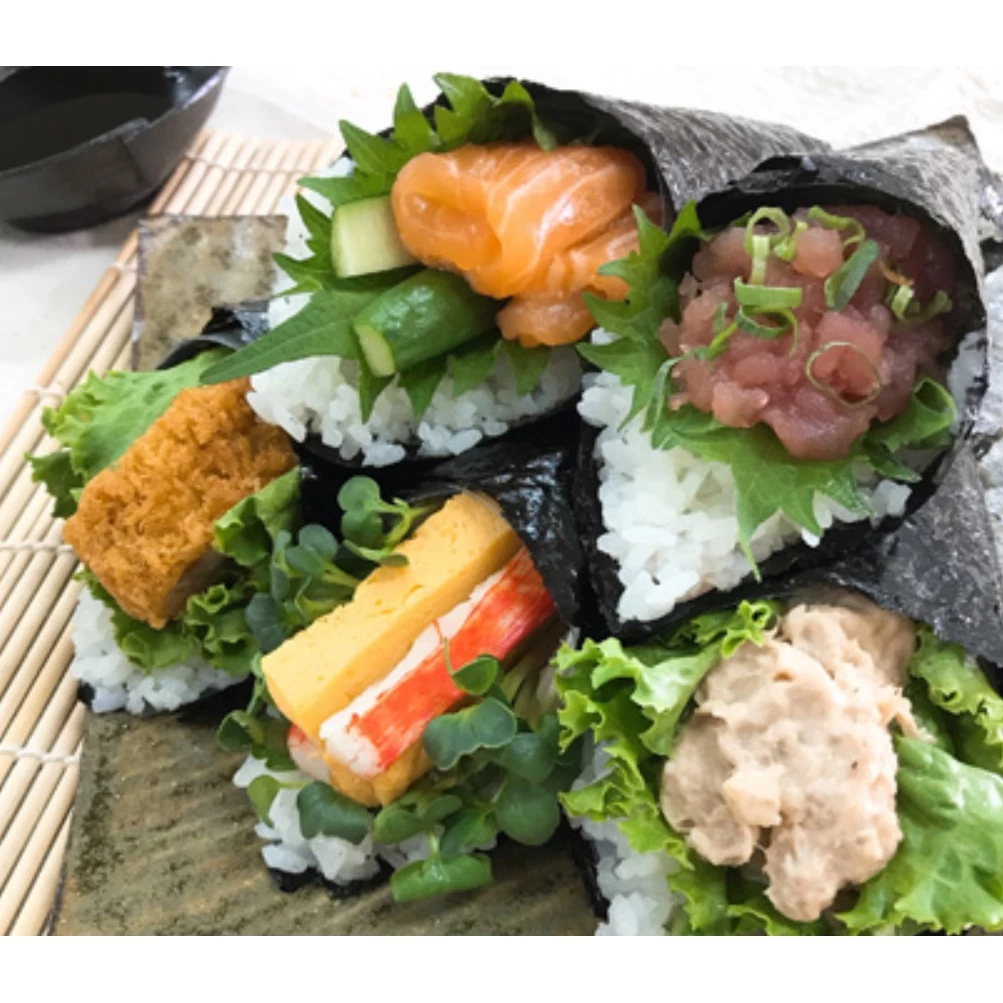 สาหร่ายทะเลย่างชนิดเต็มแผ่น Nico Nico Full Size Temakiyasan 10 แผ่น 27 g (05-8907)