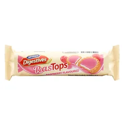 แมคไวตีส์ ไดเจสทีฟ ราสท็อปส์ ราสพ์เบอรี่เฟลเวอร์ 100 g. McVities Digestives Raspberry Topps Raspberry Flavor (05-8577)