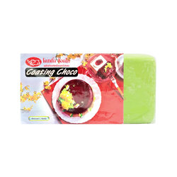 ช็อคโกแลตโคตติ้ง สีเขียว Green Chocolate Coating ตราช้าง บรรจุ 1 กก. (05-0599)