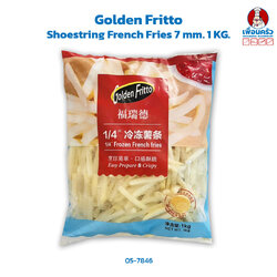 เฟรนช์ฟราย Golden Fritto Shoestring French Fries 7 mm. 1 KG. (สินค้าแช่แข็ง)(05-7846)