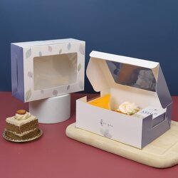 กล่องสแน็คบ็อกซ์หน้าต่างลาย For You Leaf 20 ใบ Snack Box 12 x 16 x 5.5 cm. 20 pieces (ฺฺBX) (09-9093)