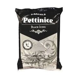 Bakels Pettinice Icing Black เบเกล เพททิไนซ์ แผ่นน้ำตาลคลุมหน้าขนม สีดำ 750 g. (05-9060)