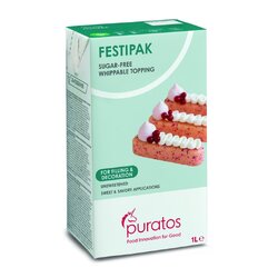 วิปปิ้งครีม PURATOS FESTIPAK Non Dairy Topping (unsweetened) 1 ลิตร (05-3726)