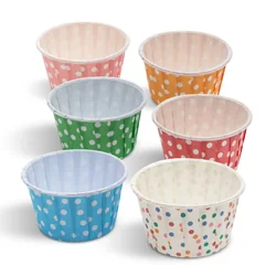 ถ้วยคัพเค้กเคลือบมัน ขอบม้วน ปาก 5 ฐาน 3.8 สูง 3 ซม. 100 ใบ(09-5622)