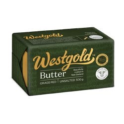 เนยสด Westgold Unsalted Butter ชนิดจืด (from Grass Fed Milk) 82% fat 500 g. (02-8261)(สินค้าแช่เย็น)