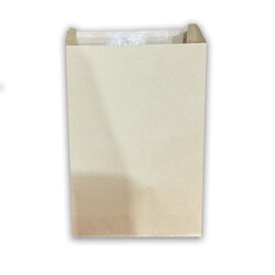 ถุงกระดาษเคลือบ พับข้าง ไม่มีก้น น้ำตาล 13 x18 x 4 ซม. 100 ใบ (09-9339)