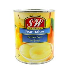 ลูกแพร์ผ่าครึ่งในน้ำเชื่อม ตรา S&W Pear Halves in Syrup ขนาด 825 กรัม (05-7755)