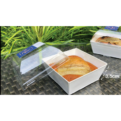 (ห่อ 20 ชุด ) กล่องกระดาษขาวอบได้ฝาใส 7x 7x 7 ซม. บรรจุ 20ชุด BBX (09-8128)