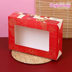 กล่องทรงแบนลาย Lucky Red 15 x 22 x 6.5 cm. (20 ใบ/ห่อ) (09-8996)