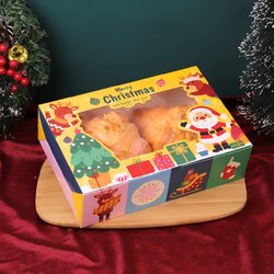 กล่องทรงแบน ลาย Xmas Festival 15 x 22 x 6.2 cm. 20 ใบ (09-9106)