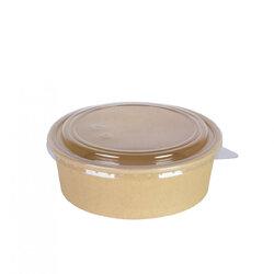 กล่องกลมกระดาษคราฟท์น้ำตาล ไซส์ S 750 ml. กล่อง+ฝา ห่อละ 25 ชุด (ฺฺBBX) (09-9085)