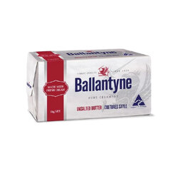 Ballantyne Butter Unsalted 1 Kg. เนยสด บัลเลนไทน์ ชนิดจืด 1 กิโลกรัม (02-8591 )(สินค้าแช่เย็น)