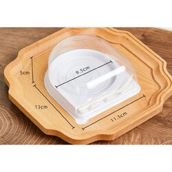 กล่องเค้กจิ๋วทรงเตี้ย+ส้อมสีขาว CD-W 20 ใบ (ฺฺBBX) (09-8180)