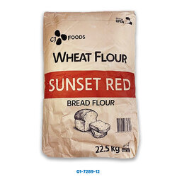แป้งขนมปัง Sunset Red Unbleached Bread Flour from Korea นำเข้าจากเกาหลี กระสอบ 22.5 กก. (01-7289-12)