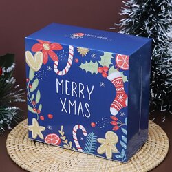 กล่อง Snack Box เล็ก ลาย X' Mas Charming ห่อ 20 ใบ กว้าง 12.7 x ยาว 12.7 x สูง 6.5 ซม. (09-8229)