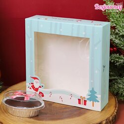 กล่องเค้ก 1 ปอนด์ ทรงเตี้ย ลาย All the Best ห่อ 20 ใบ (09-8230)