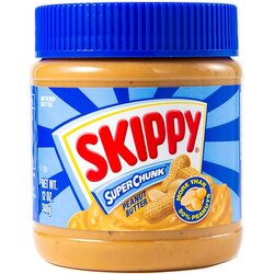 Skippy Super Chunk Peanut Butter 340 g. สกิปปี ซูเปอร์ชังค์พีนัทบัตเตอร์ถั่วลิสงบดชนิดหยาบ ขนาด 340 กรัม (02-0254)