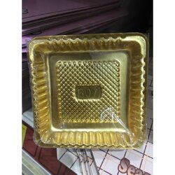 ถาดรองเค้กชิ้นพลาสติกสี่เหลี่ยมจัตุรัส 80 ใบ (09-2073)