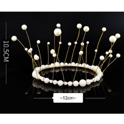 มงกุฎแต่งเค้ก ไข่มุกสีขาว (12-7733)