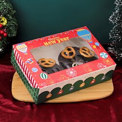 กล่องทรงแบน ลาย Festive New Year 15 x 22 x 6.2 cm. 20 ใบ (09-9105)