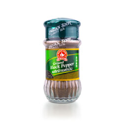 พริกไทยดำป่น ตรามือ ขวดแก้ว 60 กรัม No. 1 Hand Brand Ground Black Pepper 60 g. (08-0183)