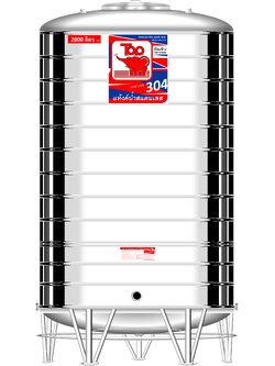 แทงค์น้ำสเตนเลส ตราท๊อปช้าง พื้นนูนทรงมาตรฐาน ปริมาตร 2000 ลิตร รุ่น TR 2000 **แถมลูกลอยฟรี**