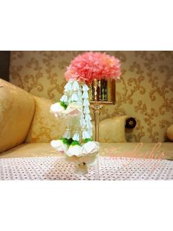 พวงมาลัยผ้า - พวงมาลัยดอกมัม ประดิษฐ์ - พวงมาลัยถวายศาลพระภูมิ - Fabric Garland