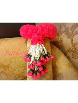 พวงมาลัยผ้า - พวงมาลัยดอกคาเนชั่น ประดิษฐ์ - พวงมาลัยถวายศาลพระภูมิ - Fabric garland