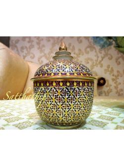 [สินค้าหมด - sold out***] โกศอัฐิ เบญจรงค์ - โถ เบญจรงค์ - โถบรรจุอัฐิ