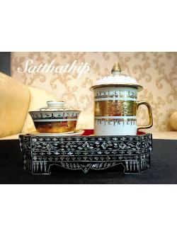 ชุดน้ำชา - ชุดกี๋มุก ถ้วยน้ำร้อน น้ำชา - ชุดน้ำชา ถวายพระ