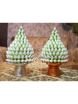 พานพุ่มดอกบัวประดิษฐ์ [4.5 นิ้ว 1,250 บาท/คู่]