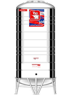แทงค์น้ำสเตนเลส ตราท๊อปช้าง พื้นนูนทรงสูง รุ่น มอก. ปริมาตร 1000 ลิตร รุ่น TYH 1000 **แถมลูกลอยฟรี**