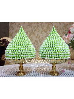 พานพุ่มดอกบัวประดิษฐ์ [8 นิ้ว 6,000 บาท/คู่]