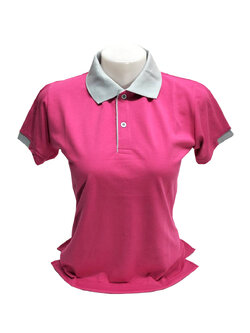 เสื้อโปโลหญิง สีชมพูเข้ม