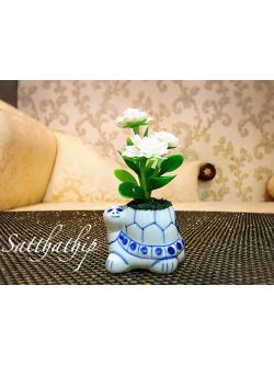 กระถางดอกมะลิ ประดิษฐ์จากดิน