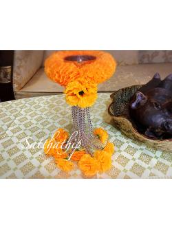 พวงมาลัยผ้า - พวงมาลัยดอกดาวเรือง ประดิษฐ์ - พวงมาลัยถวายศาลพระภูมิ - Fabric garland