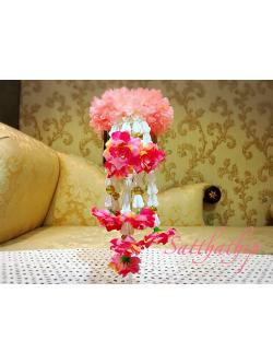 พวงมาลัยผ้า - พวงมาลัยดอกมัม ประดิษฐ์ - พวงมาลัยถวายศาลพระภูมิ - Fabric Garland