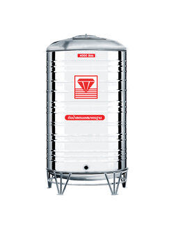 แทงค์น้ำสเตนเลส ตราเพชร พื้นนูนทรงมาตรฐาน ปริมาตร 4000 ลิตร รุ่น DMCB-4000 **แถมลูกลอยฟรี**