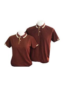 เสื้อโปโลสีน้ำตาล ชาย หญิง ราคาส่ง 3 ตัวขึ้นไป