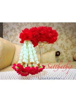 พวงมาลัยผ้า - พวงมาลัยดอกมัม ประดิษฐ์ - พวงมาลัยถวายศาลพระภูมิ - Fabric garland