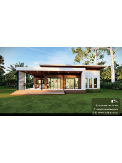 แบบบ้านชั้นเดียว สไตล์โมเดิร์น โดดเด่นและกว้างขวาง