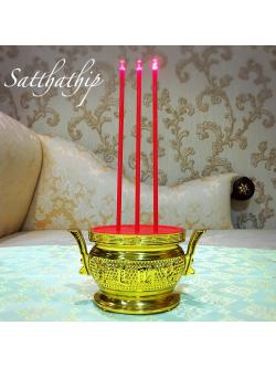 ชุดกระถางธูป พร้อมเทียนไฟฟ้า LED - Electric candle