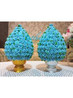 พานพุ่มกุหลาบ ประดิษฐ์จากดิน [8 นิ้ว 5,000 บาท/คู่]