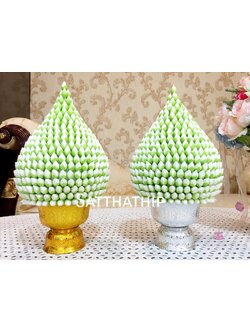 พานพุ่มดอกบัวประดิษฐ์ [ุ7 นิ้ว-ราคา 4,000 บาท/คู่]