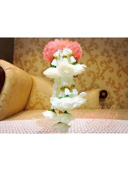 พวงมาลัยผ้า - พวงมาลัยดอกมัม ประดิษฐ์ - พวงมาลัยถวายศาลพระภูมิ - Fabric Garland
