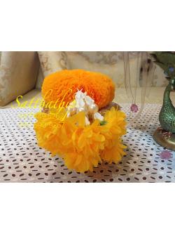 พวงมาลัยผ้า - พวงมาลัยดอกมัม ประดิษฐ์ - พวงมาลัยถวายศาลพระภูมิ - Fabric garland