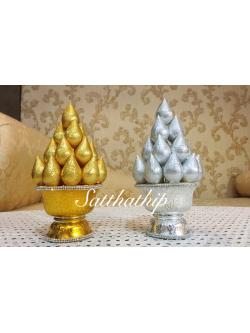 พานพุ่มดอกบัวเงินทอง