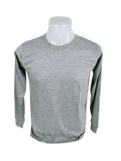 เสื้อยืดคอกลม แขนยาว สีเทาท็อปดราย ปลายแขนจั๊ม