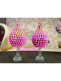 พานพุ่มดอกบัวประดิษฐ์ [4 นิ้ว 1,ุ450 บาท/คู่]